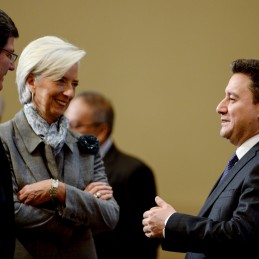 DPM Babacan, Minister Levy and IMF MD Lagarde Having Chat On the Margins of the Sessions