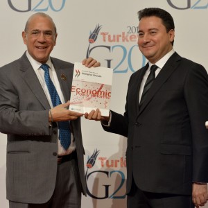 DPM Babacan and OECD Secretary General Angel Gurria presenting OECD’s Going for Growth Report